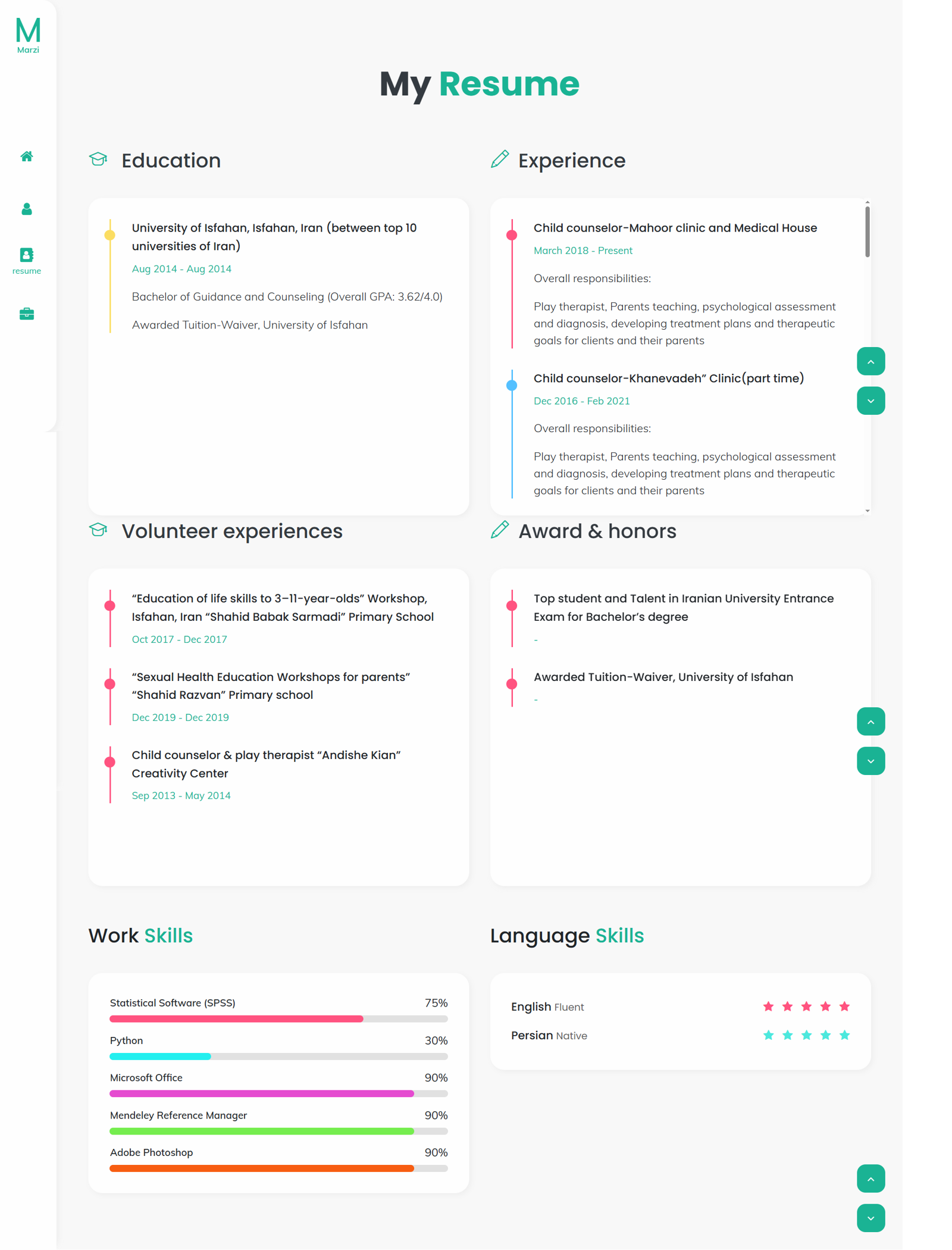 وبسایت شخصی مرضیه سرباز
